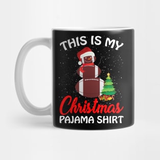 This is my Christmas Pajama Shirt Football Snowman Mug